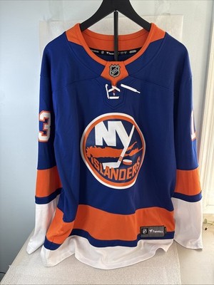 New York Islanders Matthew Barzal #13 Blue White Orange Jersey Adult L NHL