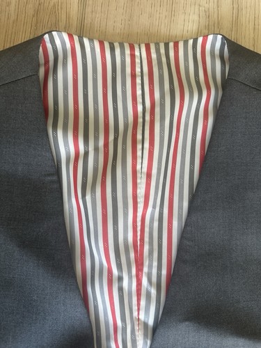 UNbranded Charcoal Business Suit Vest Pinstripe Men's Waistcoat 42R Six Button - Afbeelding 2 van 6