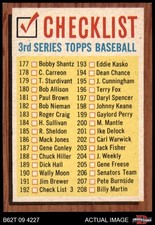 1962 Topps #192 Checklist 3 xCOM VARIATION 8 - NM/MT
