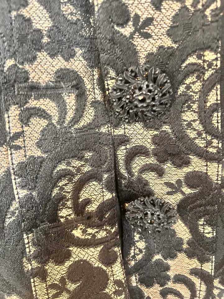 Blazer/Chaqueta/Abrigo KAY UNGER Mujer Negro Dorado Patrón, Forrado, Talla 6...NUEVO SIN ETIQUETAS Foto 3 de 4