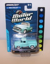 1956 FORD F-100 PICKUP in Waterfall Blue, 2011 GreenLight Motor World 1:64
