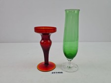 2x Vasen Orange Gelb Art Deco Grün H=14,7 cm und 20 cm Deko #251408