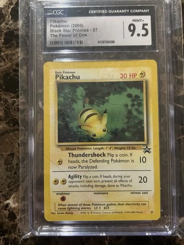 2000 Pokemon TCG Black Star Promo Pikachu The Power of One #27 CGC 9.5 Gem Mint