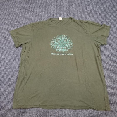 Deva Premal Miten Shirt Womens 2XL Green Gayatri Mantra Graphic Tee Om