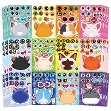 36 Sheets Cat Sticker, Make a Face Your Own Stickers