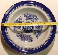 Spode Blue Fitzhugh Large Soup Bowls   8 7/8" d