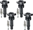 4 Ignition Coils Pack UF652 and Iridium Spark Plug For Kia Rio Soul 1.6L 2.0L L4