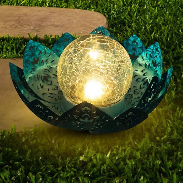 Solarlampe AußEn Deko Lotus Led Bodenleuchte Wasserdicht FüR Garten Terrasse-image