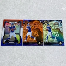 3 Jaren Hall (RC) SPs 2023 Panini R/W/B Prizm Illusions Orange Football Cards