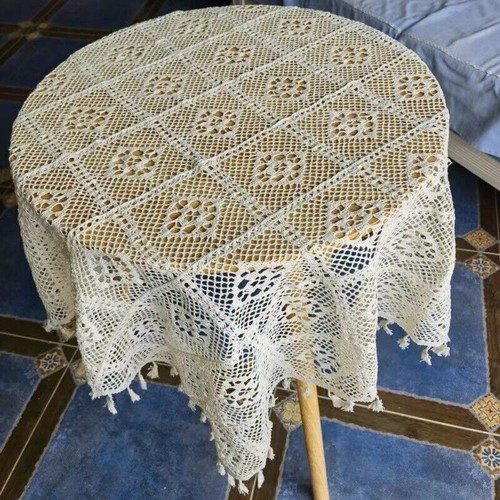Vintage Cotton Crochet Lace Tablecloth Dining Table Cover Wedding Party Decor - Picture 6 of 56