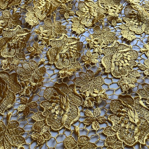 YQOINFKS Cord Lace Fabric Embroidery Mesh 5 Yards Guipure Fabrics Water Soluble - Picture 2 of 5