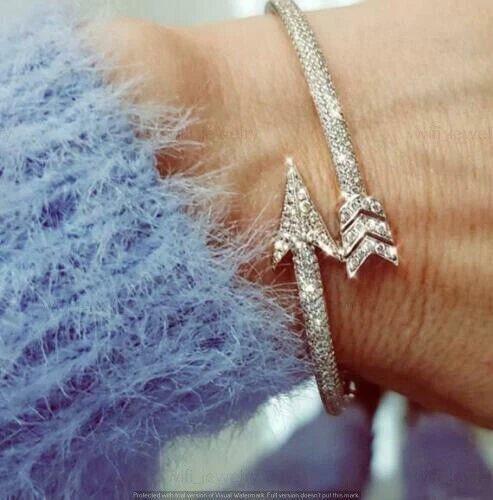 VALENTINO Bracciale Freccia Moissanite Taglio Tondo 3 00 Ct Regalo Argento Sterling 925