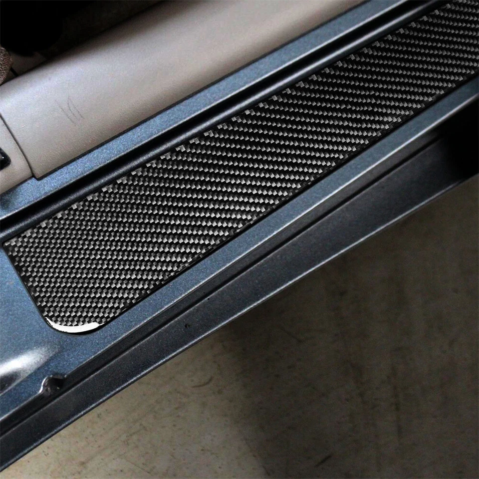For Corvette C5 1998-204 Carbon Fiber Door Sill Scuff Guard Plate Cover - Image 3 of 4