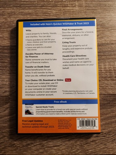 Nolo Quicken WillMaker & Trust Software 2023 Windows/Mac - Legal and Secure - Picture 2 of 5