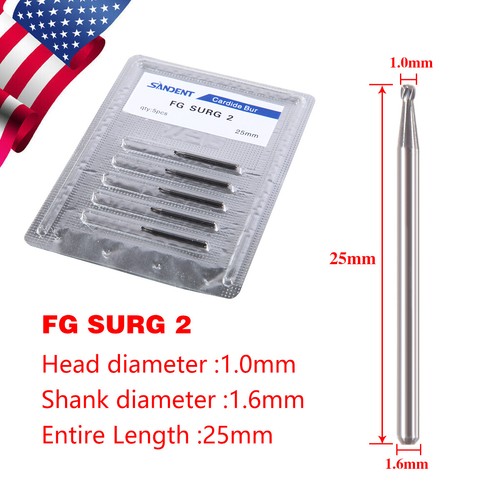 Dental Surgical Burs Long Shank 557L 556 558 Carbide 25mm For High/Low Speed RA - Picture 34 of 298