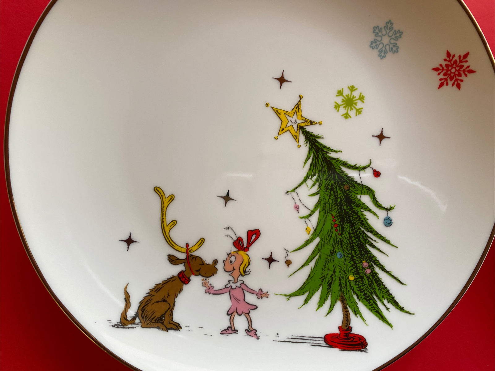 Lenox The Grinch Plates Merry Grinchmas Salad Accent Plate Set 4 New eBay