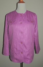 WOMEN'S ALFRED DUNNER PINK 100 POLYESTER 5 BUTTON BLAZER SIZE 16