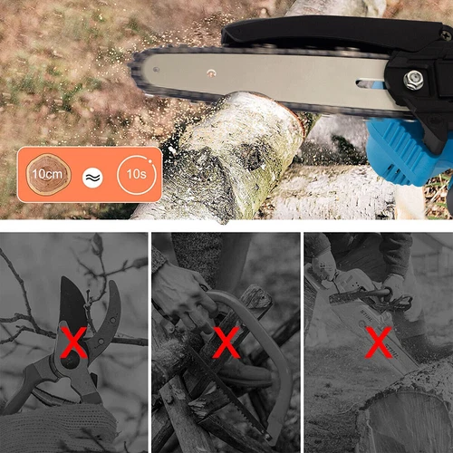 8+8 Zoll Kleine Akku-Elektrokettens&auml;ge Mini Einhands&auml;ge Asts&auml;ge 21V Mit 2 Akku - Bild 11 von 16