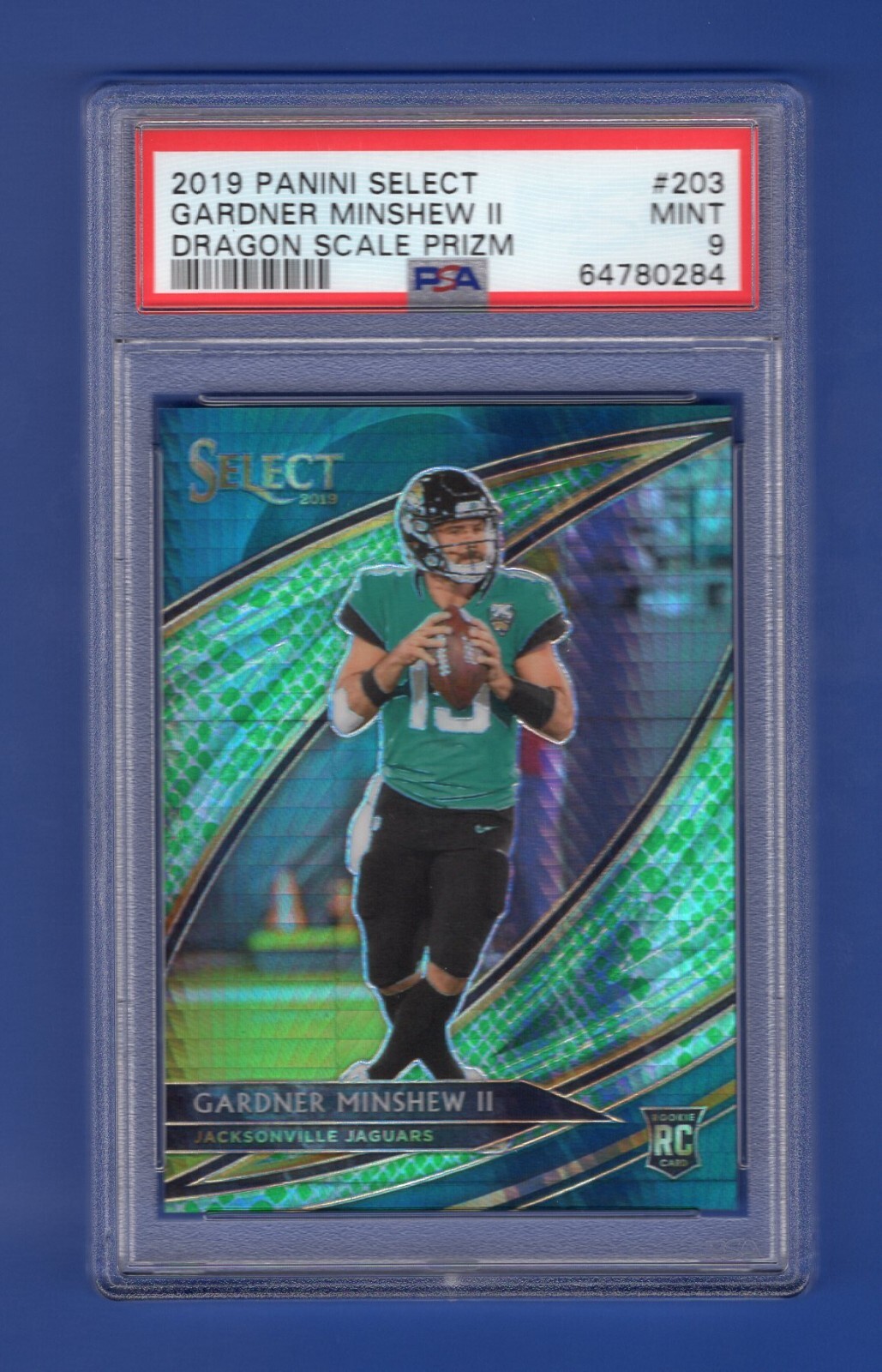 2019 Panini Select Field Level Gardner Minshew Dragon Scale Prizm PSA 9 #60/88
