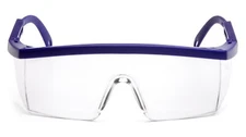 Pyramex Integra Blue Frame Clear Safety Glasses Side Shield Telescoping Z87+
