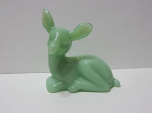 Mosser Glass Jadeite Jade Green Fawn Deer Figurine Former Fenton Mold