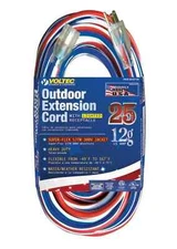 Voltec 05-00157-US 25FT 12/3 SJTW Extension Cord w/Lighted End MADE IN USA