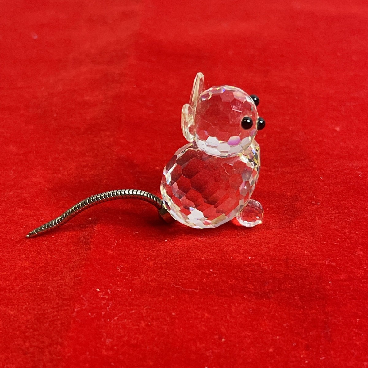 SWAROVSKI Silver Crystal Cat With Spring Tail 7659 - In Box