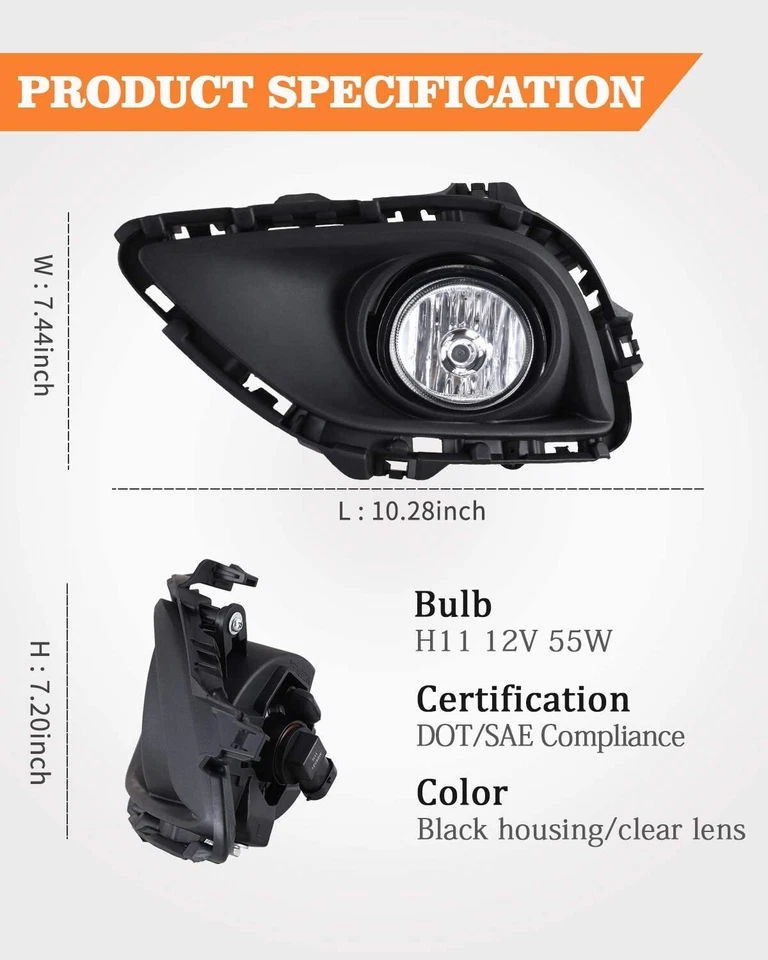 Par de luces antiniebla parachoques transparentes para Mazda CX-9 2013 2014 2015 luces de conducción con bombillas Foto 4 de 4