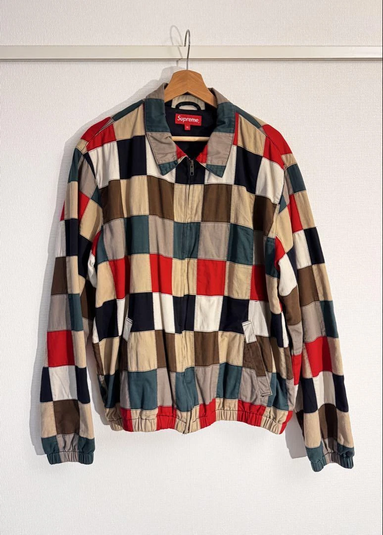 Veste Harrington patchwork Supreme 19SS d'occasion taille XL coton multicolore