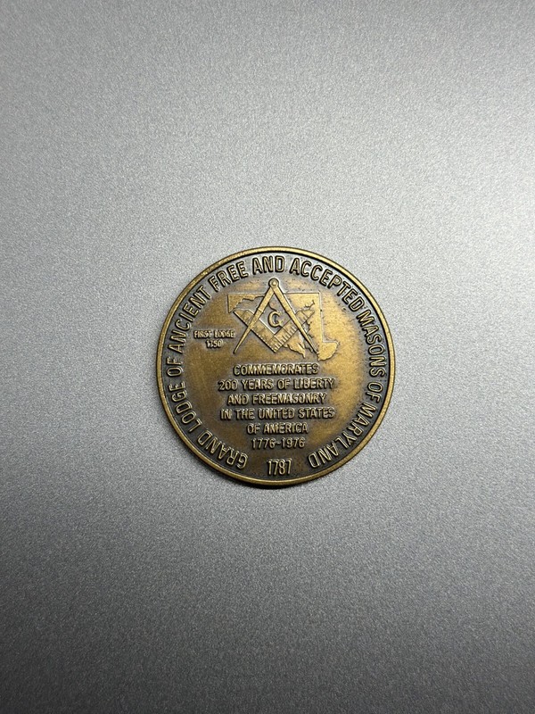 1976 Grand Lodge of Maryland Uncirculated Freemason Coin Token