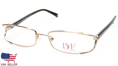 NEW Diane von Furstenberg DVF 8002 757 GOLD MESH EYEGLASSES 50-18-130 B28mm