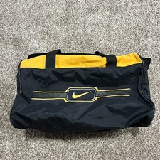 Nike Vintage Sports Gym Bag Duffle Black Yell...