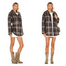 Nwt $465 Small Divine Heritage Revolve Plaid Wool Oversized Work Jacket Shacket