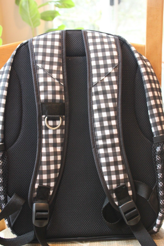 Pottery Barn Teen Unisex Gear-Up Black/White Gingham Backpack NWOT - Picture 7 of 9