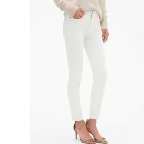 NWT Banana Republic Skinny Ankle Jeans White Solid