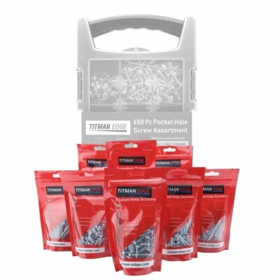 650 Mixed Pocket hole screws to refill the EPHS650CASE Titman Edge ETPHSREFILL