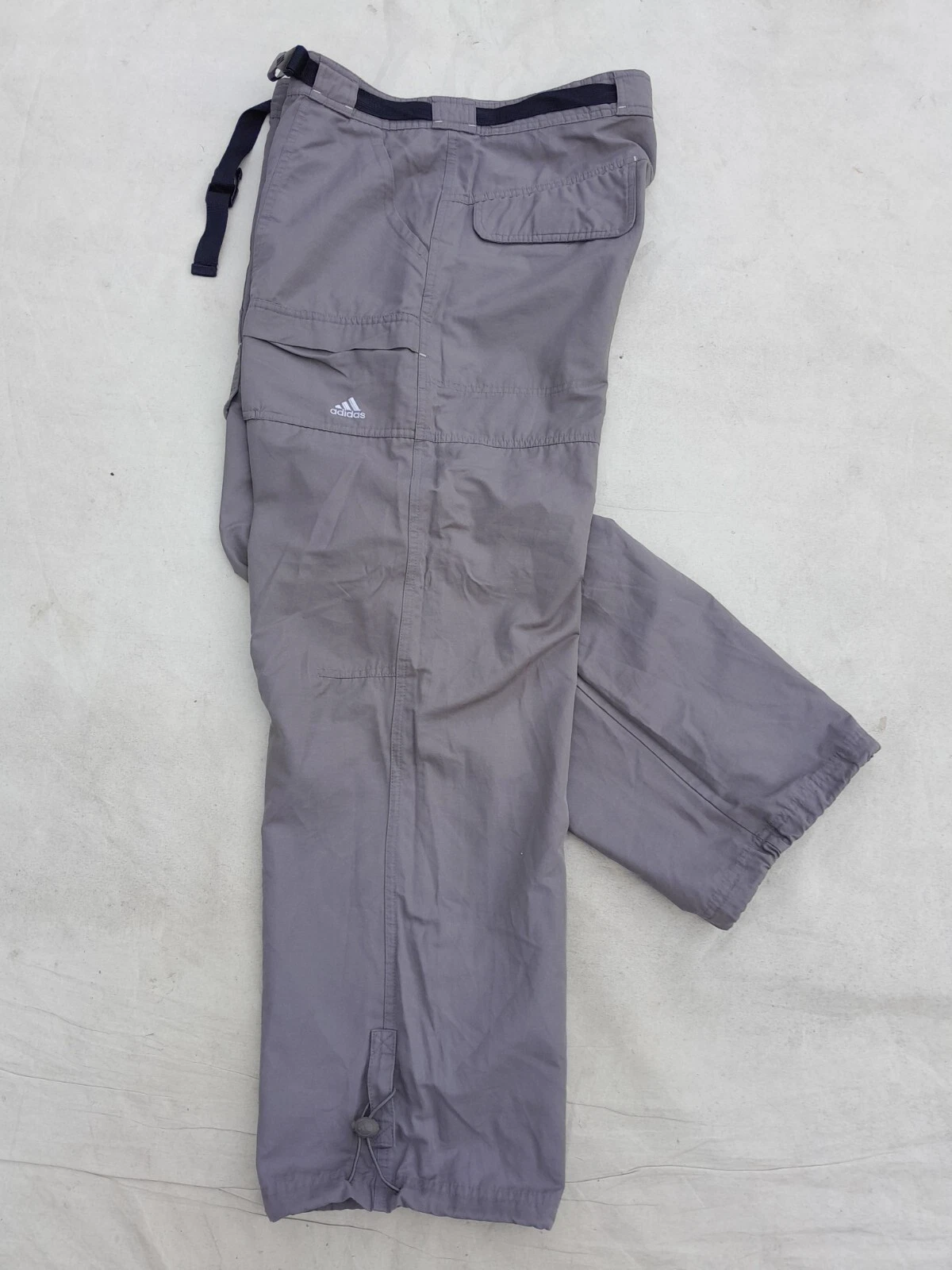 Vintag adidas Pants Mens Large Karki Beige Pockets Logo GORPCORE Trekking Hiking