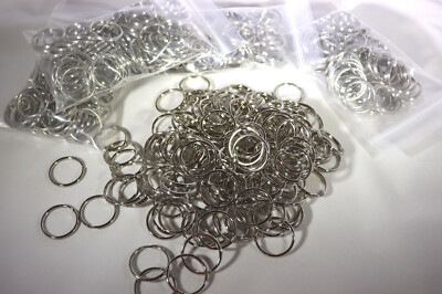 100 Pack 28mm / 1'' Nickel Plated Steel, Split Key Ring, Keychain New, Split Ring