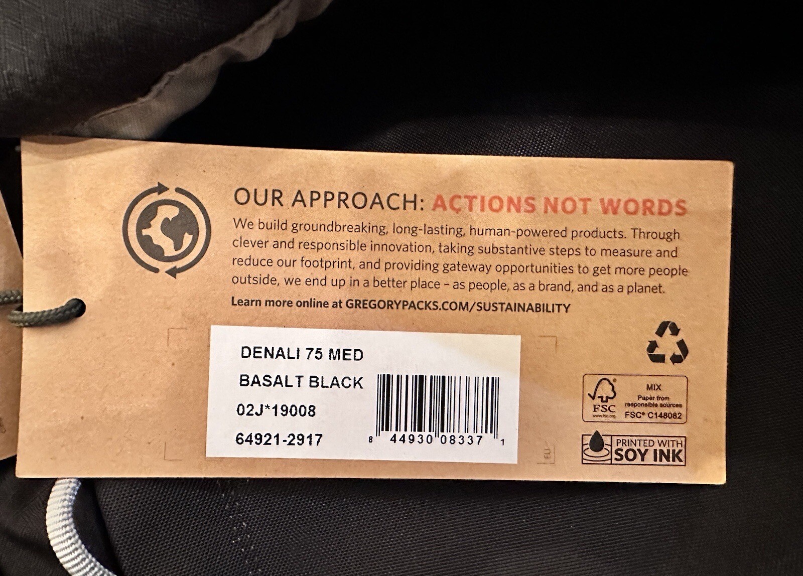 NEW Gregory Denali 75L Alpine Mountaineering Backpack - Medium  ($399) Black