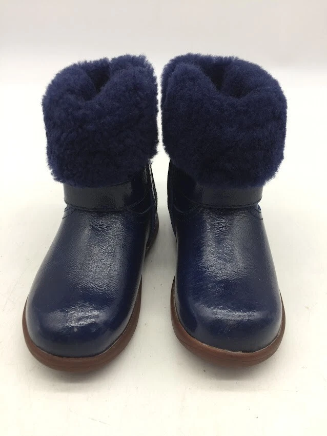 Botitas Para Niñas Flexibles Azul Marino Con Lazo Chuches