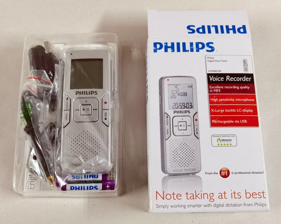 Philips Digital Voice Tracer Digital MP3 Recorder LFH0662/40  - Image 3 of 3