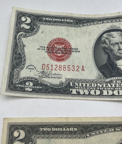 1928 F & G Two Dollar Bills - Picture 6 of 6