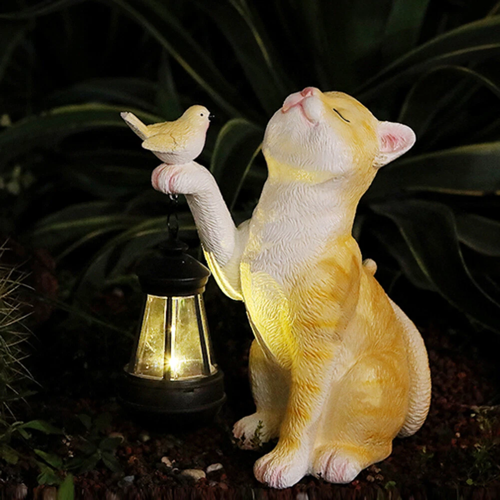 Cat solar light garden outlet