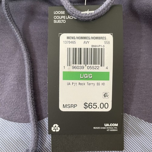 Under Armour Project Rock Short Sleeve Hoodie 1370465 Blue Gray Men's L $65 - Picture 5 of 13