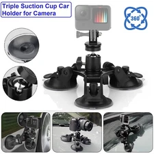 Triple Suction Cup Car Holder Mount for GoPro Hero 10 9 8 7 6 Sony Action Camera
