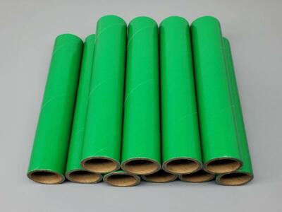 10pc Fireworks Heavy Wall Cardboard Tubes, 1'' x 6'' x 1/8'' Pyro 37mm Gloss Green