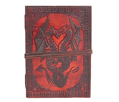 Handmade Leather Double Dragon Journal  Notebook Travel Diary Gift Sketchbook