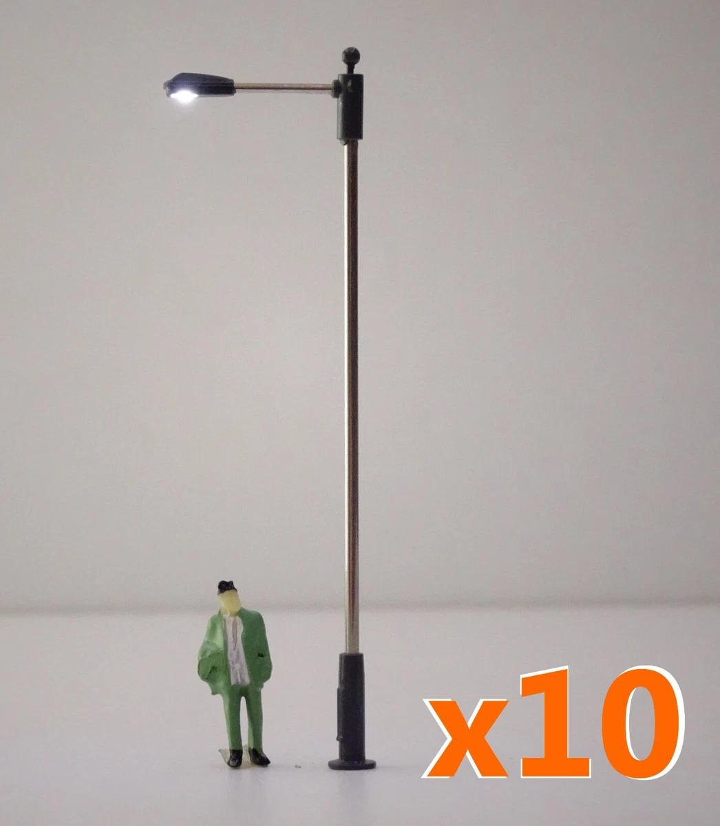 Lampadaire Double LR Échelle O - Avec Ampoules Fonctionnelles - Métal, Fabrication Française