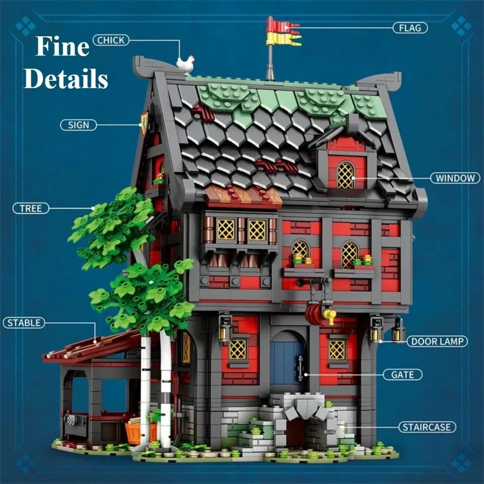 NEW USA Medieval Castle Inn/Tavern 2953PC Building Block Set W/Box+FREE GIFT - Image 4 of 4