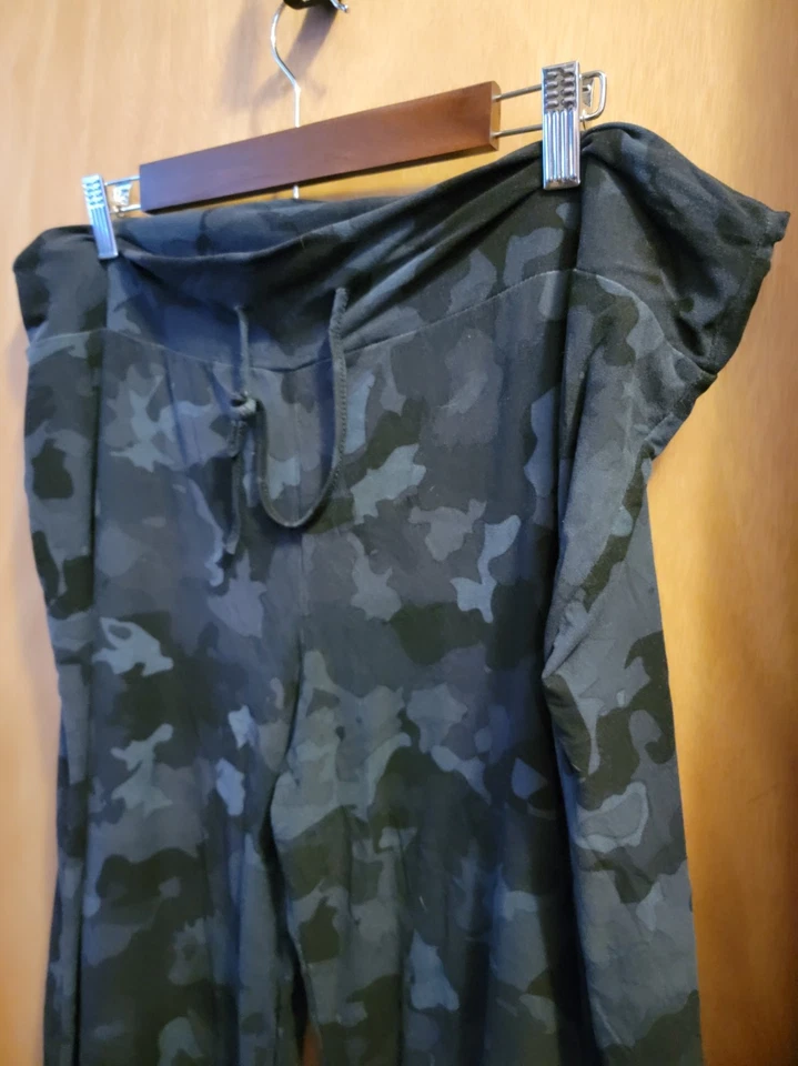 Lounge Pant, Black Camo, Wide Leg Womens Plus 3x - Image 2 of 4